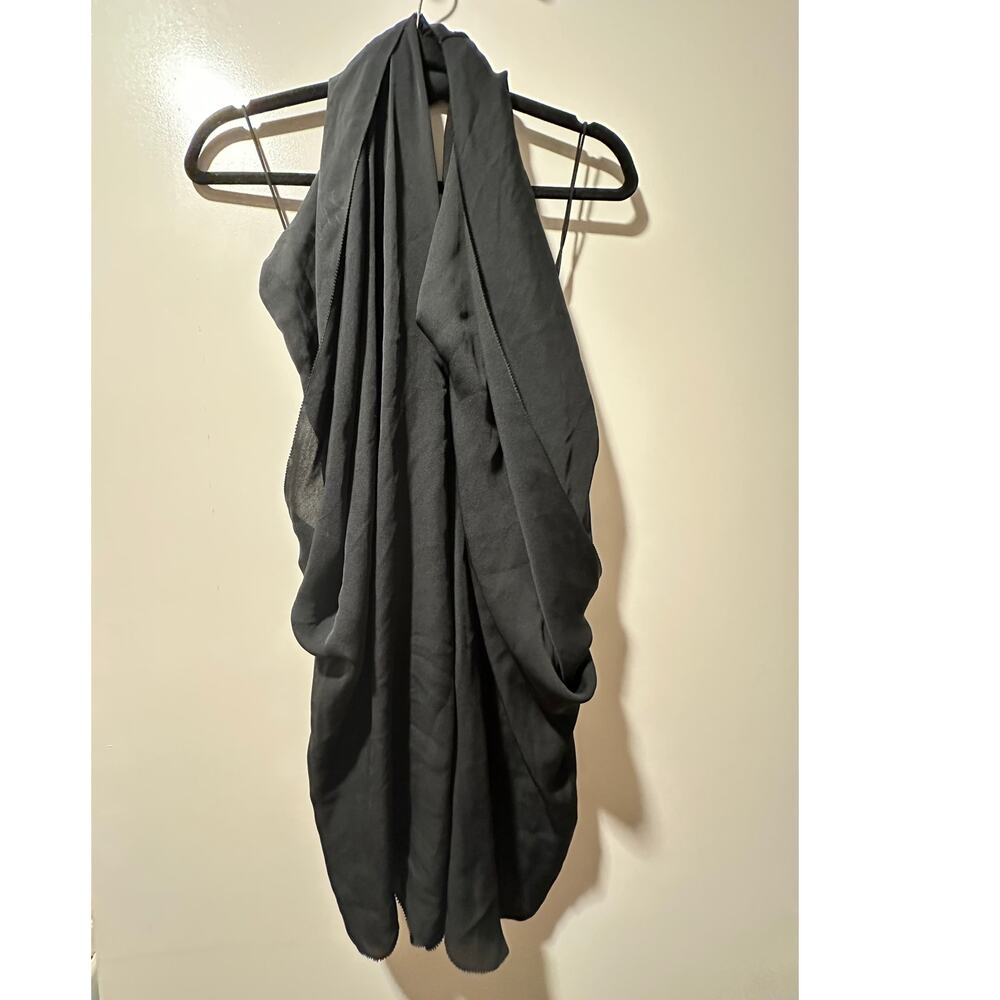 MAXAZRIA Women's Black Draped Halter Top Dress Cocktail Size XXS